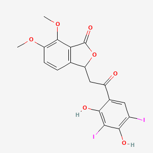 3-[2-(2,4-dihydroxy-3,5-diiodophenyl)-2-oxoethyl]-6,7-dimethoxy-2-benzofuran-1(3H)-one