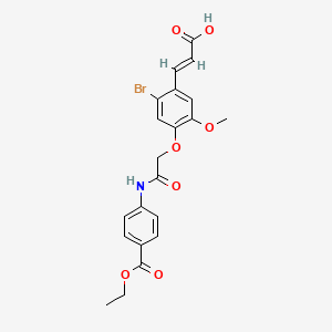 molecular formula C21H20BrNO7 B10878446 (2E)-3-[2-bromo-4-(2-{[4-(ethoxycarbonyl)phenyl]amino}-2-oxoethoxy)-5-methoxyphenyl]prop-2-enoic acid 