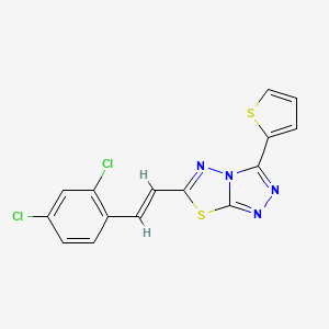 6-[(E)-2-(2,4-dichlorophenyl)ethenyl]-3-(thiophen-2-yl)[1,2,4]triazolo[3,4-b][1,3,4]thiadiazole