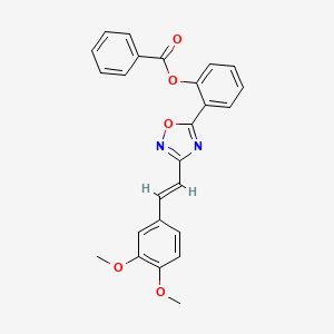 2-{3-[(E)-2-(3,4-dimethoxyphenyl)ethenyl]-1,2,4-oxadiazol-5-yl}phenyl benzoate