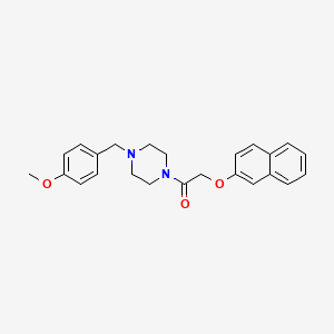 molecular formula C24H26N2O3 B10878465 1-[4-(4-Methoxybenzyl)piperazin-1-yl]-2-(naphthalen-2-yloxy)ethanone 