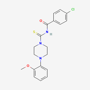 molecular formula C19H20ClN3O2S B10878477 4-chloro-N-{[4-(2-methoxyphenyl)piperazin-1-yl]carbonothioyl}benzamide 