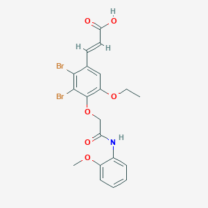 molecular formula C20H19Br2NO6 B10878497 (2E)-3-(2,3-dibromo-5-ethoxy-4-{2-[(2-methoxyphenyl)amino]-2-oxoethoxy}phenyl)prop-2-enoic acid 