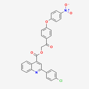 molecular formula C30H19ClN2O6 B10878510 2-[4-(4-Nitrophenoxy)phenyl]-2-oxoethyl 2-(4-chlorophenyl)quinoline-4-carboxylate 