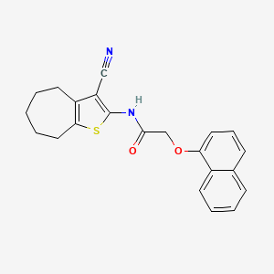 molecular formula C22H20N2O2S B10878523 N-(3-cyano-5,6,7,8-tetrahydro-4H-cyclohepta[b]thiophen-2-yl)-2-(naphthalen-1-yloxy)acetamide 