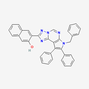 molecular formula C36H25N5O B10878548 3-(7-Benzyl-8,9-diphenyl-7H-pyrrolo[3,2-E][1,2,4]triazolo[1,5-C]pyrimidin-2-YL)-2-naphthol 