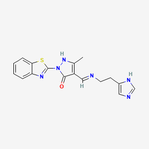 (4Z)-2-(1,3-benzothiazol-2-yl)-4-({[2-(1H-imidazol-4-yl)ethyl]amino}methylidene)-5-methyl-2,4-dihydro-3H-pyrazol-3-one