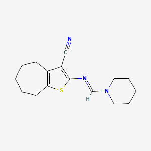 2-{[(E)-piperidin-1-ylmethylidene]amino}-5,6,7,8-tetrahydro-4H-cyclohepta[b]thiophene-3-carbonitrile