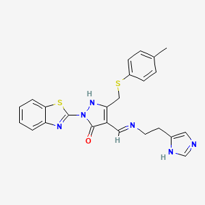 (4Z)-2-(1,3-benzothiazol-2-yl)-4-({[2-(1H-imidazol-4-yl)ethyl]amino}methylidene)-5-{[(4-methylphenyl)sulfanyl]methyl}-2,4-dihydro-3H-pyrazol-3-one