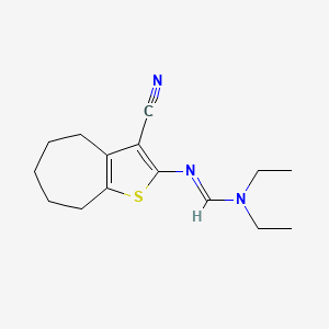 molecular formula C15H21N3S B10878582 N'-(3-Cyano-5,6,7,8-tetrahydro-4H-cyclohepta[b]thiophen-2-yl)-N,N-diethyl-formamidine 