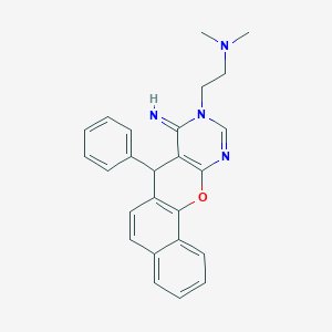 molecular formula C25H24N4O B10878598 2-(8-imino-7-phenyl-7H-benzo[7,8]chromeno[2,3-d]pyrimidin-9(8H)-yl)-N,N-dimethylethanamine 