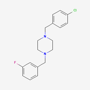 molecular formula C18H20ClFN2 B10878600 1-(4-Chlorobenzyl)-4-(3-fluorobenzyl)piperazine 