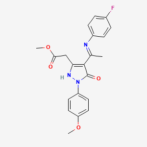 methyl [(4Z)-4-{1-[(4-fluorophenyl)amino]ethylidene}-1-(4-methoxyphenyl)-5-oxo-4,5-dihydro-1H-pyrazol-3-yl]acetate