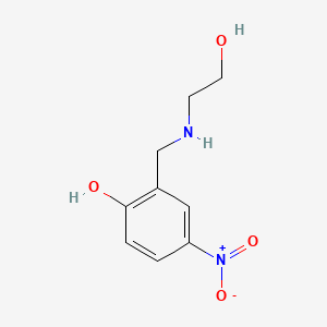 molecular formula C9H12N2O4 B10878615 Phenol, 2-(((2-hydroxyethyl)amino)methyl)-4-nitro- CAS No. 61361-60-2