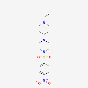 molecular formula C18H28N4O4S B10878616 1-[(4-Nitrophenyl)sulfonyl]-4-(1-propylpiperidin-4-yl)piperazine 