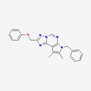 7-benzyl-8,9-dimethyl-2-(phenoxymethyl)-7H-pyrrolo[3,2-e][1,2,4]triazolo[1,5-c]pyrimidine