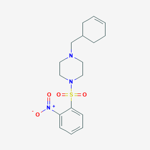 molecular formula C17H23N3O4S B10878640 1-(Cyclohex-3-en-1-ylmethyl)-4-[(2-nitrophenyl)sulfonyl]piperazine 