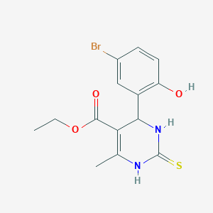 molecular formula C14H15BrN2O3S B10878653 Ethyl 4-(5-bromo-2-hydroxyphenyl)-6-methyl-2-thioxo-1,2,3,4-tetrahydropyrimidine-5-carboxylate 