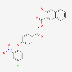 molecular formula C25H16ClNO7 B10878660 2-[4-(4-Chloro-2-nitrophenoxy)phenyl]-2-oxoethyl 3-hydroxynaphthalene-2-carboxylate 