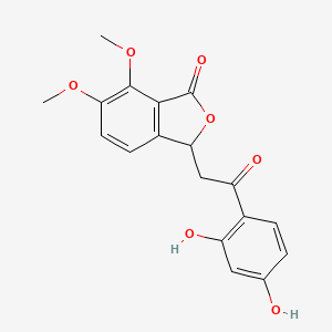 molecular formula C18H16O7 B10878665 3-[2-(2,4-Dihydroxyphenyl)-2-oxoethyl]-6,7-dimethoxy-1(3H)-isobenzofuranone 