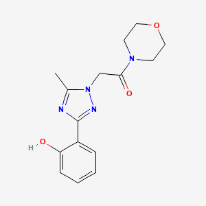 molecular formula C15H18N4O3 B10878699 2-[3-(2-Hydroxyphenyl)-5-methyl-1H-1,2,4-triazol-1-YL]-1-morpholino-1-ethanone 