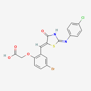 2-[4-bromo-2-[(Z)-[2-(4-chloroanilino)-4-oxo-1,3-thiazol-5-ylidene]methyl]phenoxy]acetic acid