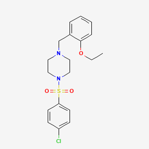 molecular formula C19H23ClN2O3S B10878751 1-[(4-Chlorophenyl)sulfonyl]-4-(2-ethoxybenzyl)piperazine 