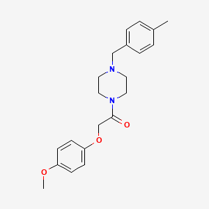 molecular formula C21H26N2O3 B10878752 2-(4-Methoxyphenoxy)-1-[4-(4-methylbenzyl)piperazin-1-yl]ethanone 