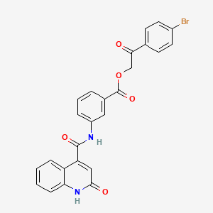 2-(4-Bromophenyl)-2-oxoethyl 3-{[(2-hydroxyquinolin-4-yl)carbonyl]amino}benzoate