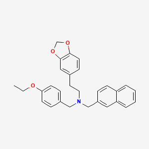 molecular formula C29H29NO3 B10878775 2-(1,3-benzodioxol-5-yl)-N-(4-ethoxybenzyl)-N-(naphthalen-2-ylmethyl)ethanamine 