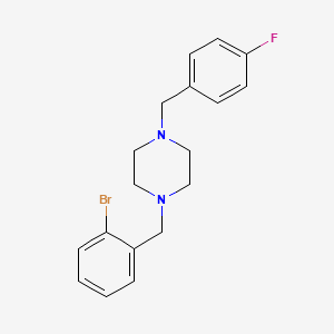 molecular formula C18H20BrFN2 B10878798 1-(2-Bromobenzyl)-4-(4-fluorobenzyl)piperazine 