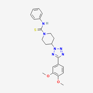 molecular formula C21H24N6O2S B10878831 4-[5-(3,4-dimethoxyphenyl)-2H-tetrazol-2-yl]-N-phenylpiperidine-1-carbothioamide 