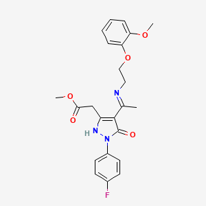 methyl [(4Z)-1-(4-fluorophenyl)-4-(1-{[2-(2-methoxyphenoxy)ethyl]amino}ethylidene)-5-oxo-4,5-dihydro-1H-pyrazol-3-yl]acetate