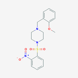 molecular formula C18H21N3O5S B10878847 1-(2-Methoxybenzyl)-4-[(2-nitrophenyl)sulfonyl]piperazine 