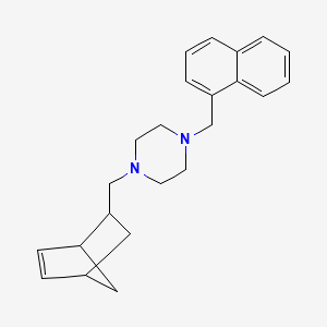 molecular formula C23H28N2 B10878862 1-(Bicyclo[2.2.1]hept-5-en-2-ylmethyl)-4-(naphthalen-1-ylmethyl)piperazine 