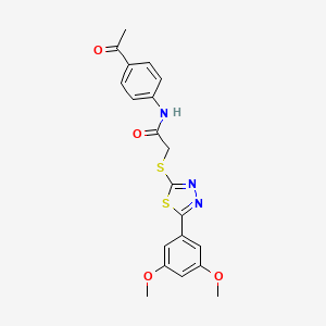 N-(4-acetylphenyl)-2-{[5-(3,5-dimethoxyphenyl)-1,3,4-thiadiazol-2-yl]sulfanyl}acetamide