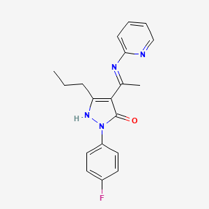 molecular formula C19H19FN4O B10878877 (4Z)-2-(4-fluorophenyl)-5-propyl-4-[1-(pyridin-2-ylamino)ethylidene]-2,4-dihydro-3H-pyrazol-3-one 