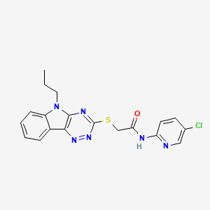 N-(5-chloropyridin-2-yl)-2-[(5-propyl-5H-[1,2,4]triazino[5,6-b]indol-3-yl)sulfanyl]acetamide