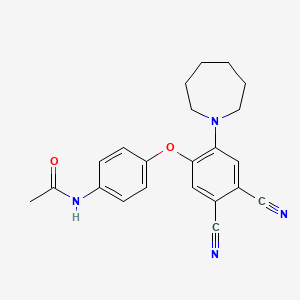 molecular formula C22H22N4O2 B10878930 N-[4-(2-azepan-1-yl-4,5-dicyanophenoxy)phenyl]acetamide 