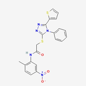 N-(2-methyl-5-nitrophenyl)-2-{[4-phenyl-5-(thiophen-2-yl)-4H-1,2,4-triazol-3-yl]sulfanyl}acetamide