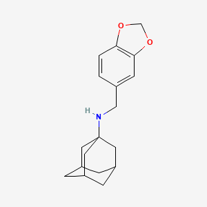 molecular formula C18H23NO2 B10878969 N-(1-Adamantyl)-N-(1,3-benzodioxol-5-ylmethyl)amine 