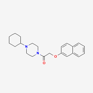 molecular formula C22H28N2O2 B10878977 1-(4-Cyclohexylpiperazin-1-yl)-2-(naphthalen-2-yloxy)ethanone 