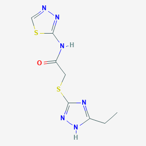 2-[(5-ethyl-4H-1,2,4-triazol-3-yl)sulfanyl]-N-(1,3,4-thiadiazol-2-yl)acetamide