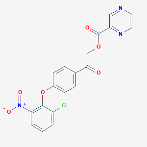 2-[4-(2-Chloro-6-nitrophenoxy)phenyl]-2-oxoethyl pyrazine-2-carboxylate