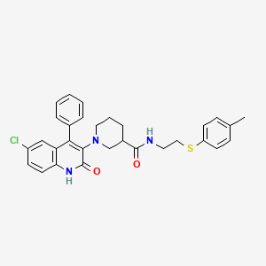 1-(6-chloro-2-oxo-4-phenyl-1,2-dihydroquinolin-3-yl)-N-{2-[(4-methylphenyl)sulfanyl]ethyl}piperidine-3-carboxamide