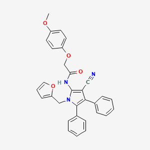 N-[3-cyano-1-(furan-2-ylmethyl)-4,5-diphenyl-1H-pyrrol-2-yl]-2-(4-methoxyphenoxy)acetamide