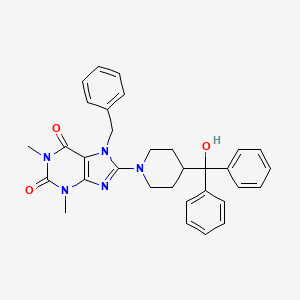 7-benzyl-8-{4-[hydroxy(diphenyl)methyl]piperidin-1-yl}-1,3-dimethyl-3,7-dihydro-1H-purine-2,6-dione