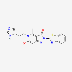 molecular formula C19H15N6O2S- B10879103 2-(1,3-benzothiazol-2-yl)-5-[2-(1H-imidazol-5-yl)ethyl]-4-methyl-3-oxopyrazolo[4,3-c]pyridin-6-olate 