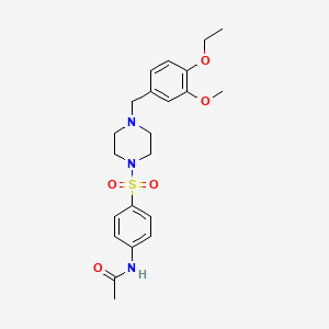 molecular formula C22H29N3O5S B10879104 N-(4-{[4-(4-ethoxy-3-methoxybenzyl)piperazin-1-yl]sulfonyl}phenyl)acetamide 