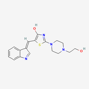 molecular formula C18H20N4O2S B10879112 (5Z)-2-[4-(2-hydroxyethyl)piperazin-1-yl]-5-(1H-indol-3-ylmethylidene)-1,3-thiazol-4(5H)-one 